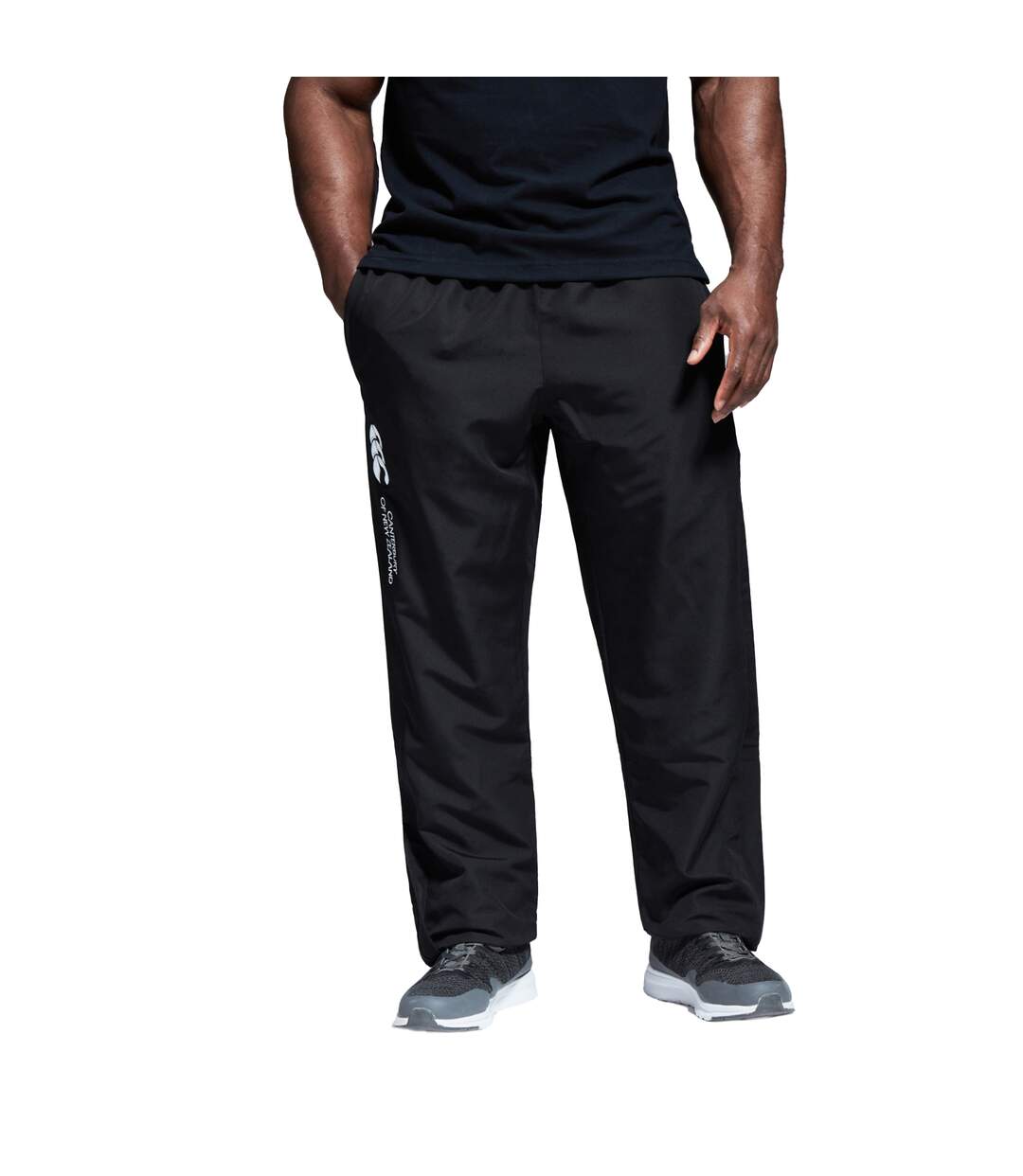 Mens Stadium Open Hem Tracksuit Bottoms Black Canterbury-2
