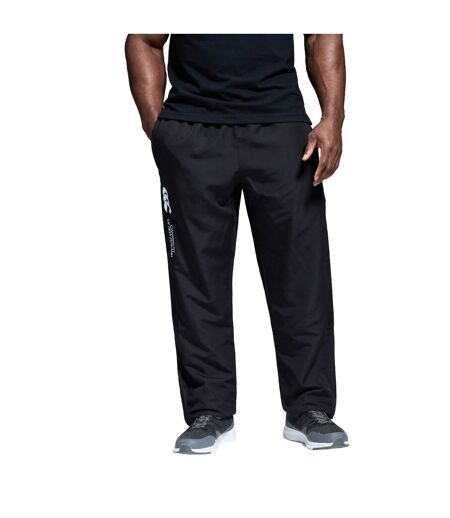 Mens Stadium Open Hem Tracksuit Bottoms Black Canterbury