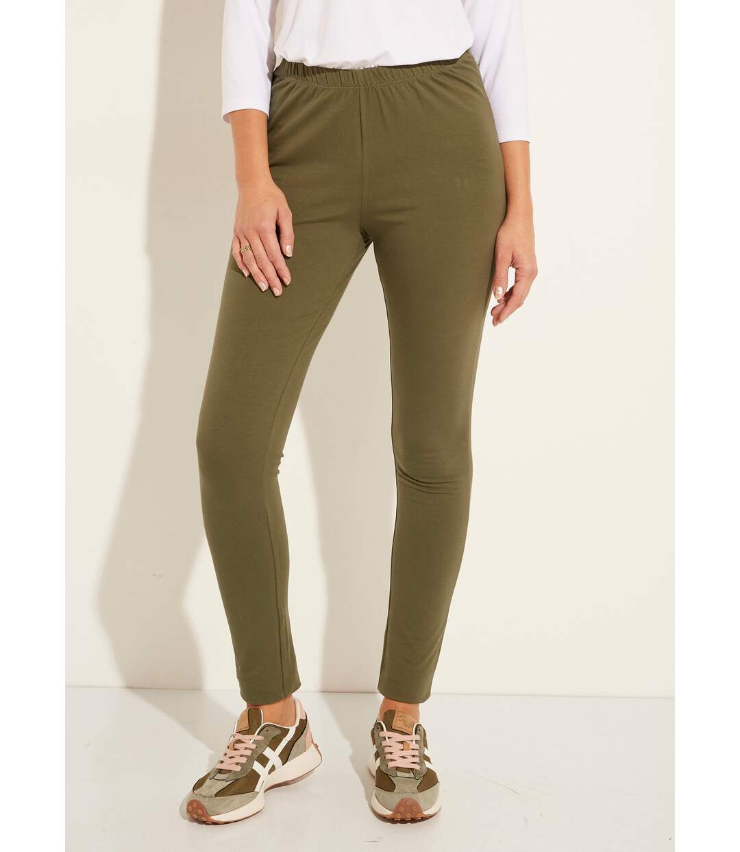 Legging ceinture élastiquée uni ou imprimé-1