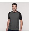 Kariban Mens Short Sleeve Baseball T-Shirt (Slate Grey/Black)