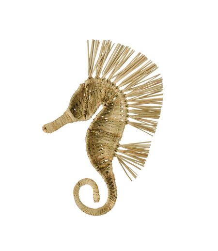 Déco Murale Hippocampe Herbe Nut 40cm Naturel