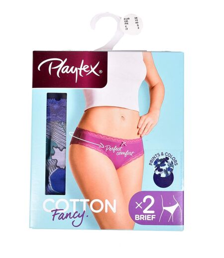 Culottes Femme PLAYTEX Confort Qualité supérieure Pack de 2 culottes Fancy PLAYTEX