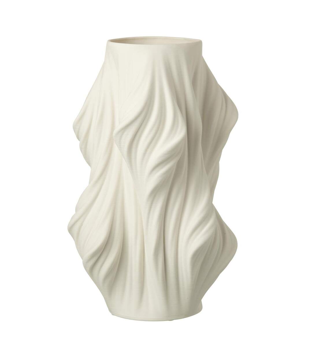 Vase Déco en Porcelaine Impression 3D 40cm Blanc-1