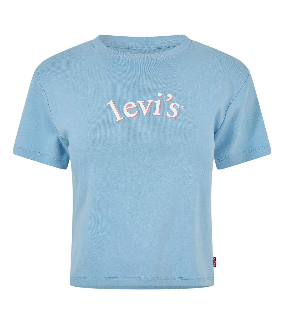 Womens/ladies Cropped T-shirt Blue Levis-2