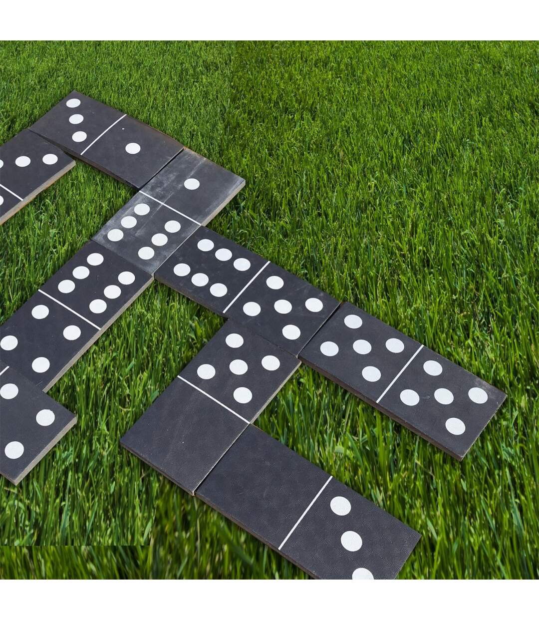 Jeu d'Extérieur Grand Format 28 Dominos 18cm Noir-2