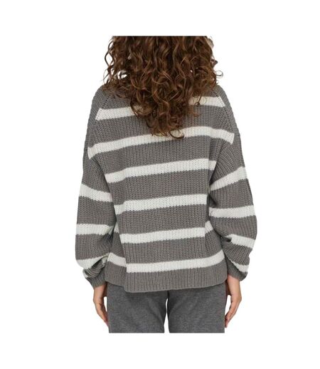 Pull blanc/gris femme jdy stripe pullover