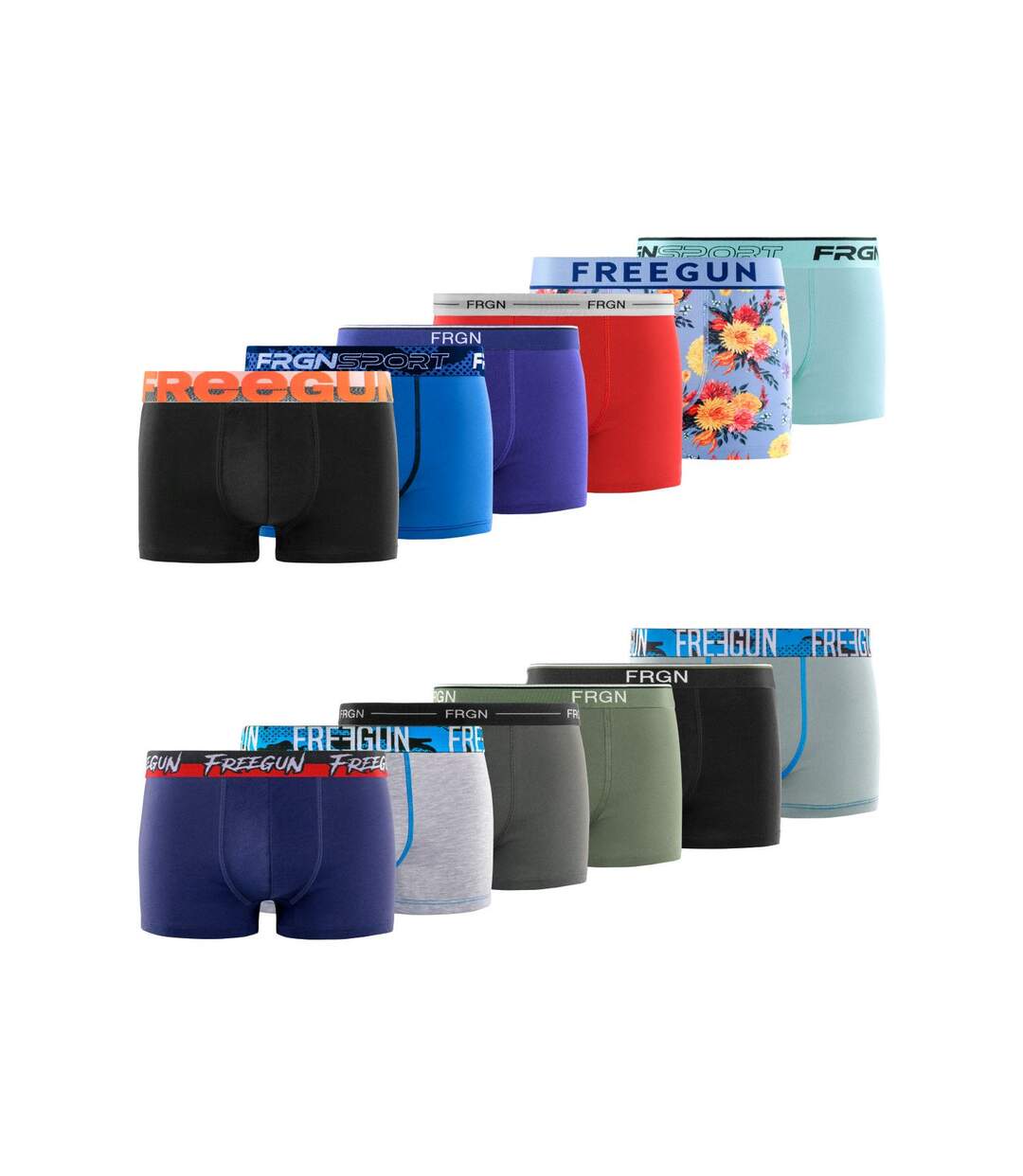 Lot de 12 boxers homme en coton modèles aléatoires Pack surprise Freegun-2