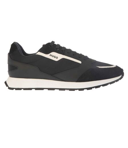 Mens Icelin Leather Running Trainers Dark Blue Hugo