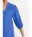 Chemisier long coton brodé manches 3/4-4