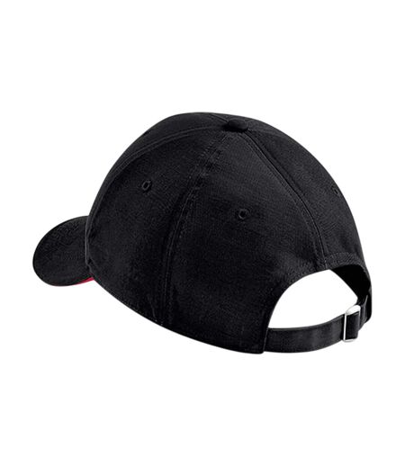Casquette Motif/style 6 Panneaux Athleisure Noir Rouge Beechfield