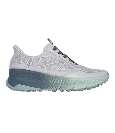 Womens/ladies Switch Back Mist Hiking Shoes Grey Green Skechers