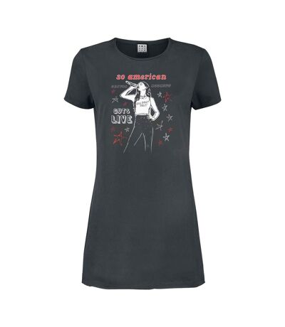 Womens/ladies So American Olivia Rodrigo T-shirt Dress Charcoal Amplified