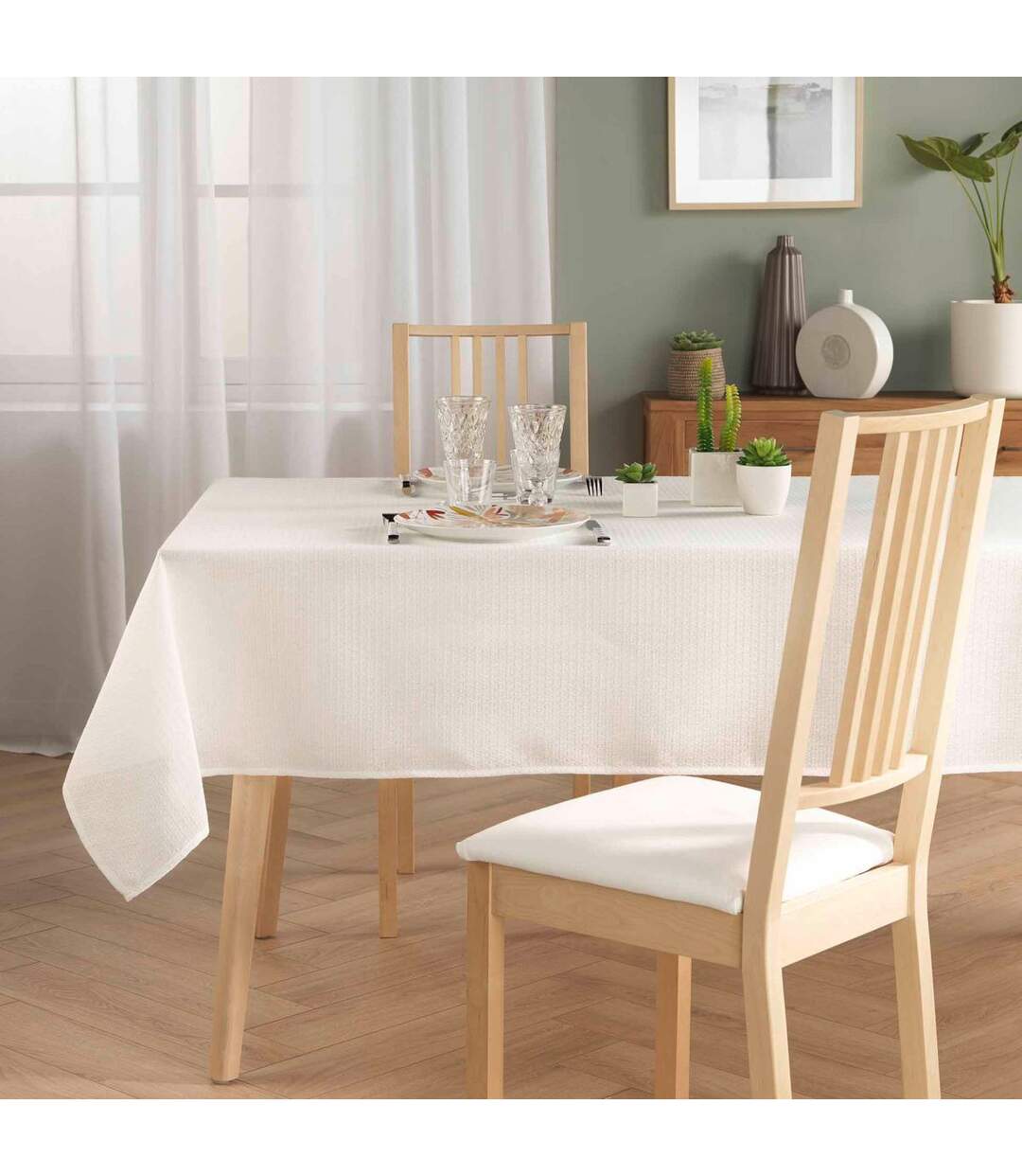 Nappe Jacquard Stella 140x250cm Blanc-4