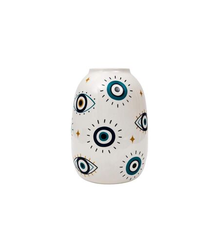 Vase Design Louxor 22cm Bleu & Blanc