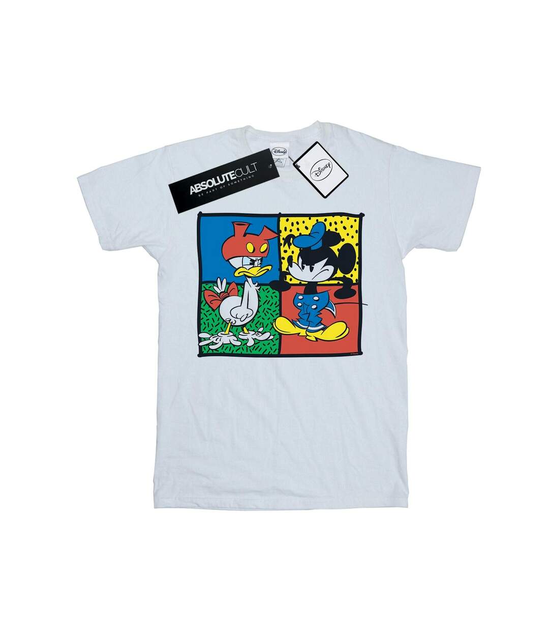 Disney Womens/Ladies Mickey Mouse Donald Clothes Swap Cotton Boyfriend T-Shirt (Blanc) - UTBI37087-1