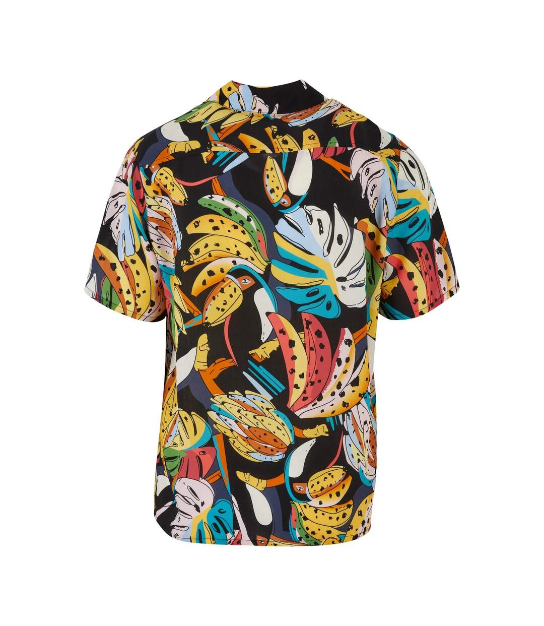 Mens Toucan Viscose All-over Print Resort Shirt Black Multicoloured Urban Classics-2