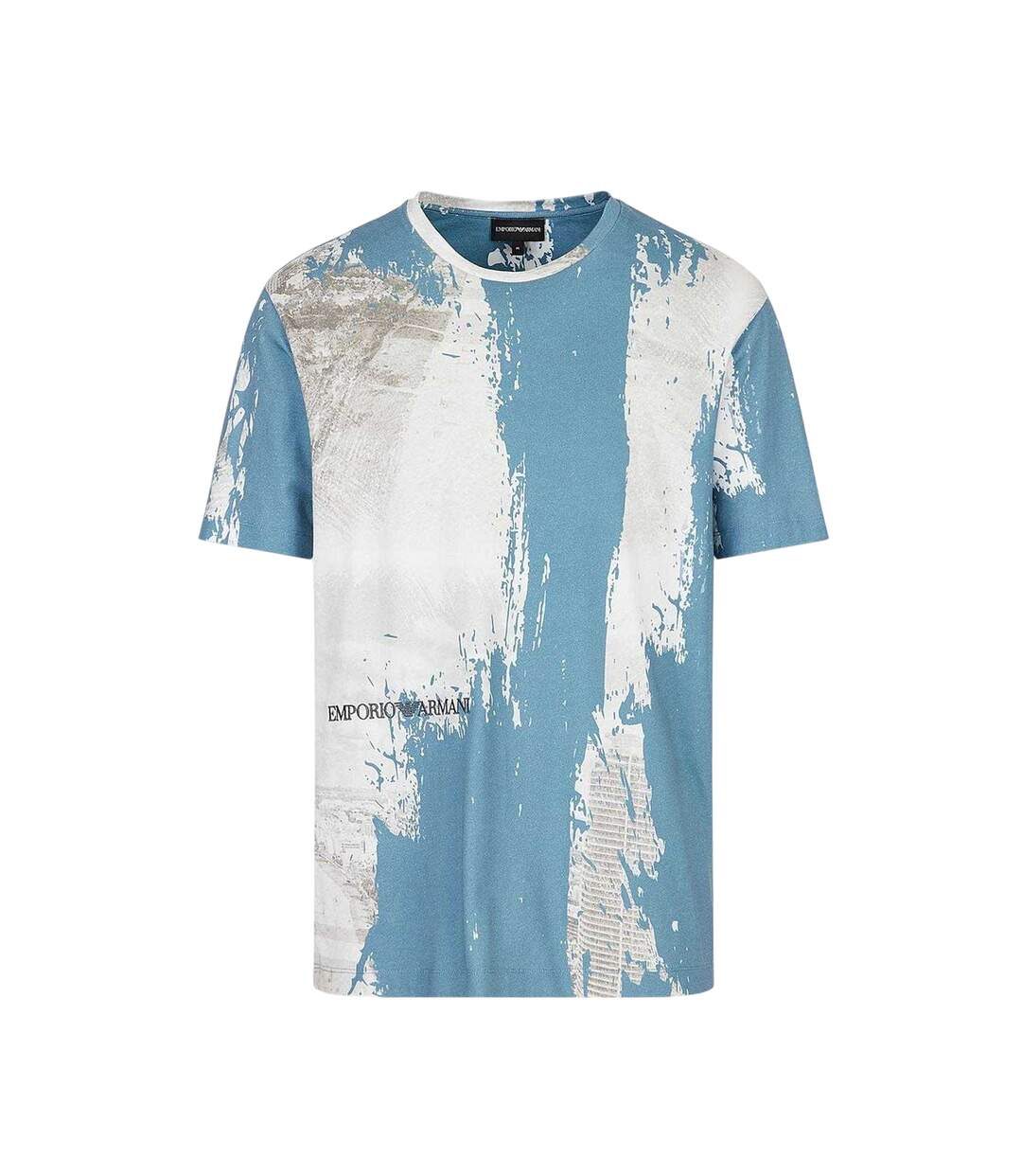 Mens All-over Print Logo T-shirt Blue White Emporio Armani-2