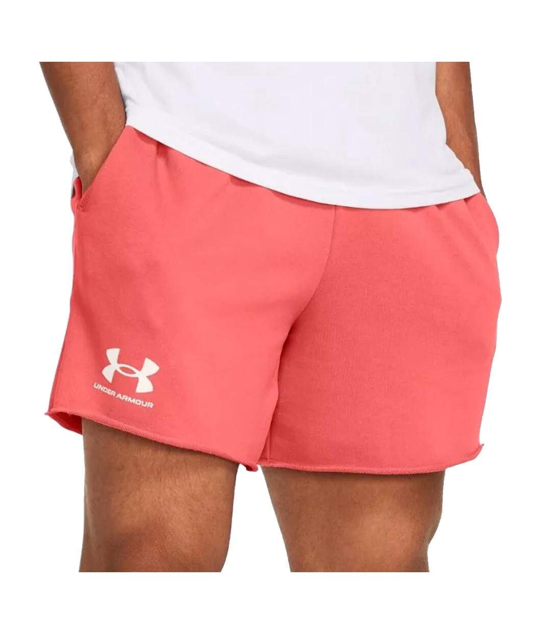 Short Rouge Homme Under Armour Rival Terry 6 - L-1