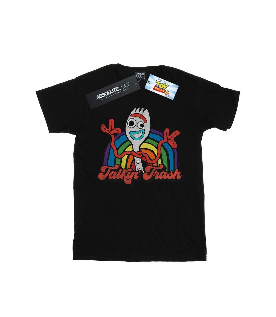 Disney Womens/Ladies Toy Story 4 Forky Talkin' Trash Cotton Boyfriend T-Shirt (Noir) - UTBI49231-1