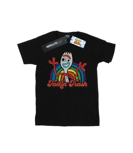 Disney Womens/Ladies Toy Story 4 Forky Talkin' Trash Cotton Boyfriend T-Shirt (Noir) - UTBI49231