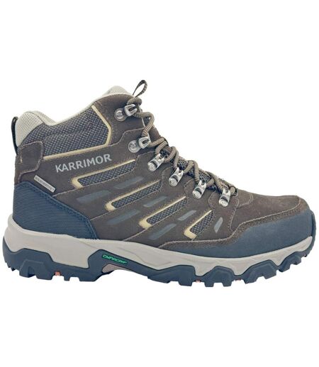 Mens Mount Mid Leather Waterproof Walking Boots Brown Karrimor