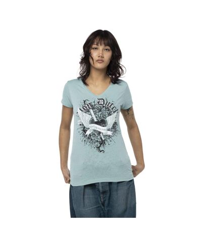 T-shirt en col V manches courtes femme Epee Coeur Vondutch