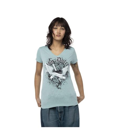 T-shirt en col V manches courtes femme Epee Coeur Vondutch
