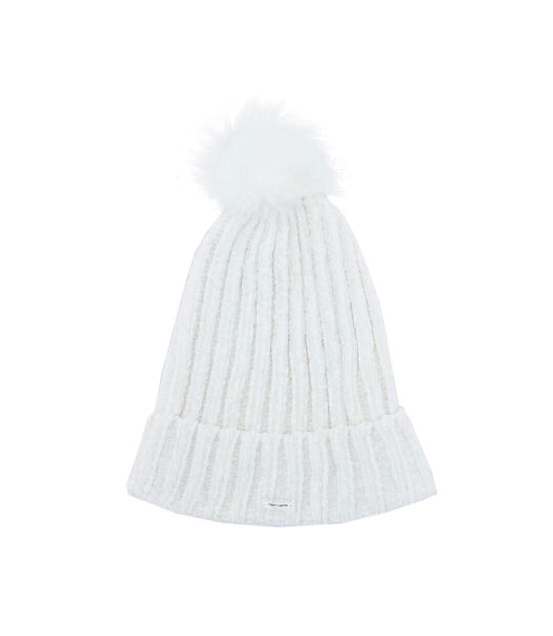 Bonnet à pompon blanc femme teddy smith cheny-1