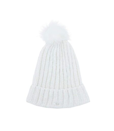 Bonnet à pompon blanc femme teddy smith cheny