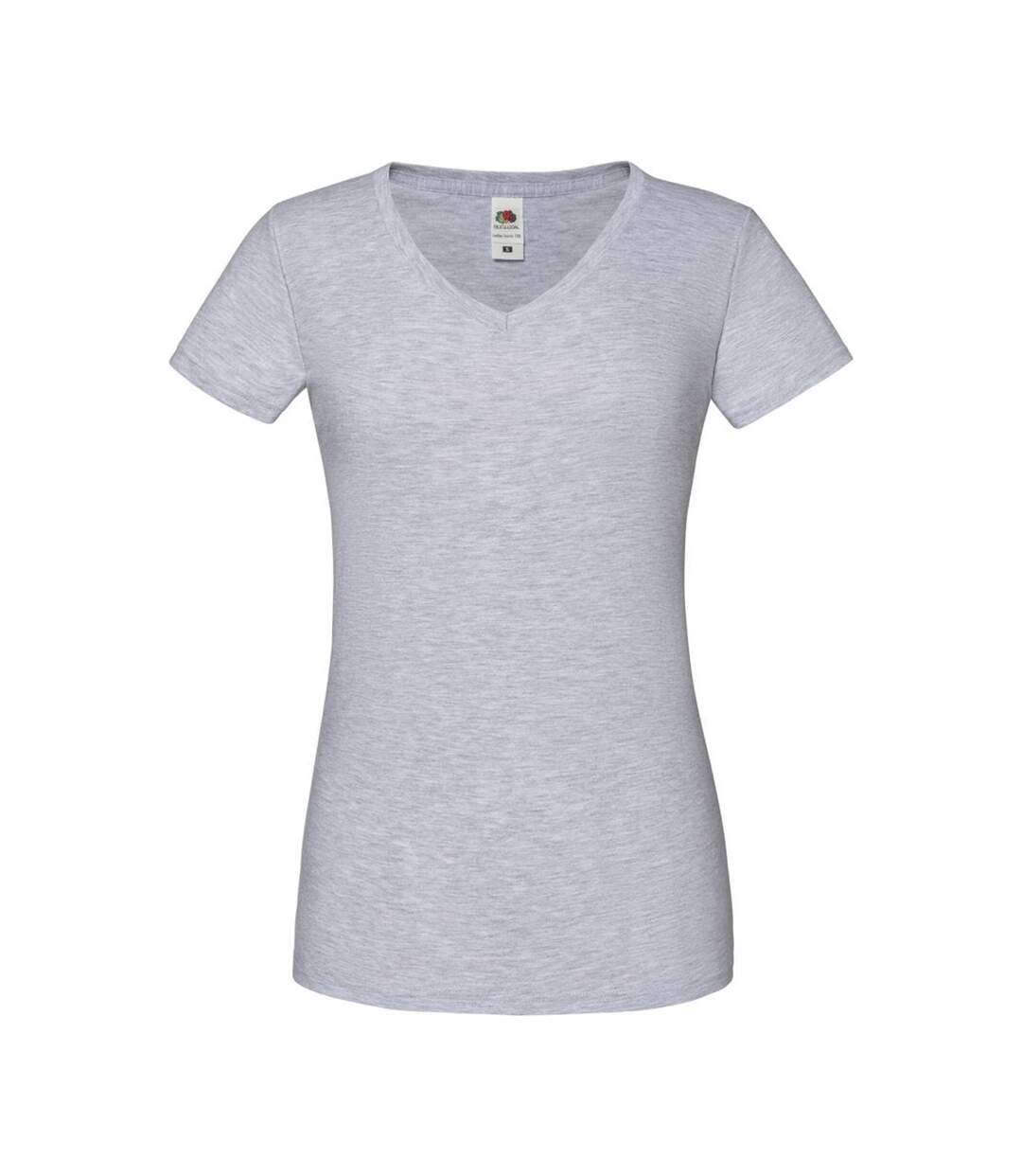 T-shirt Iconic Femme Gris Chiné Fruit Of The Loom-1