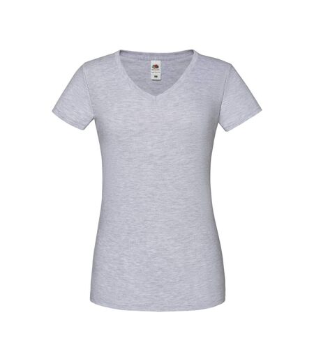 T-shirt Iconic Femme Gris Chiné Fruit Of The Loom