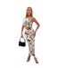 Robe Mi-longue Motif/style Découpé Femme Noir Crème AX Paris-2