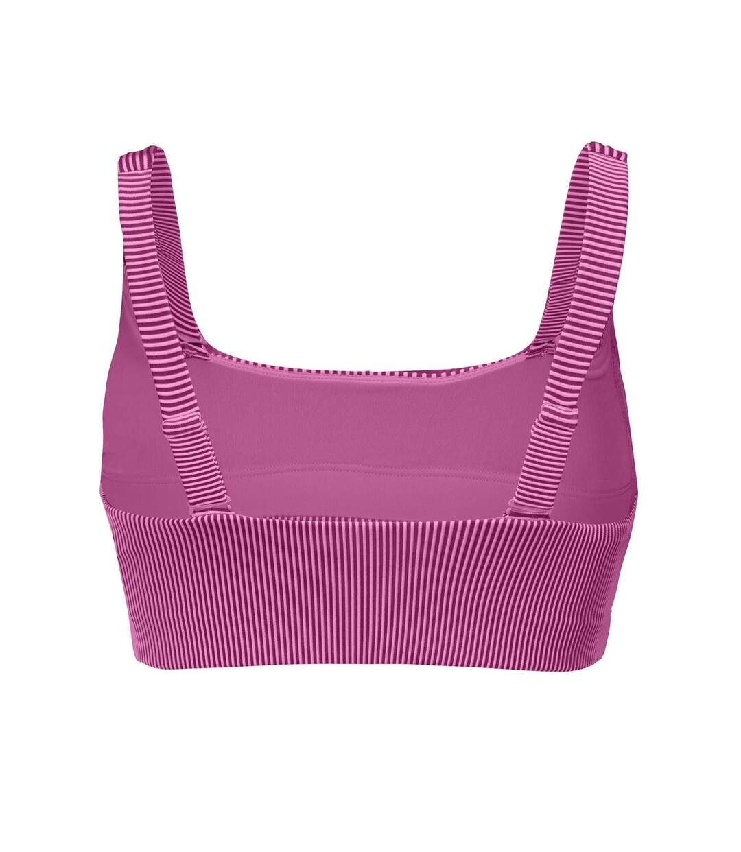 Womens/ladies Stripe Scoop Neck Bikini Top Pink Puma-2