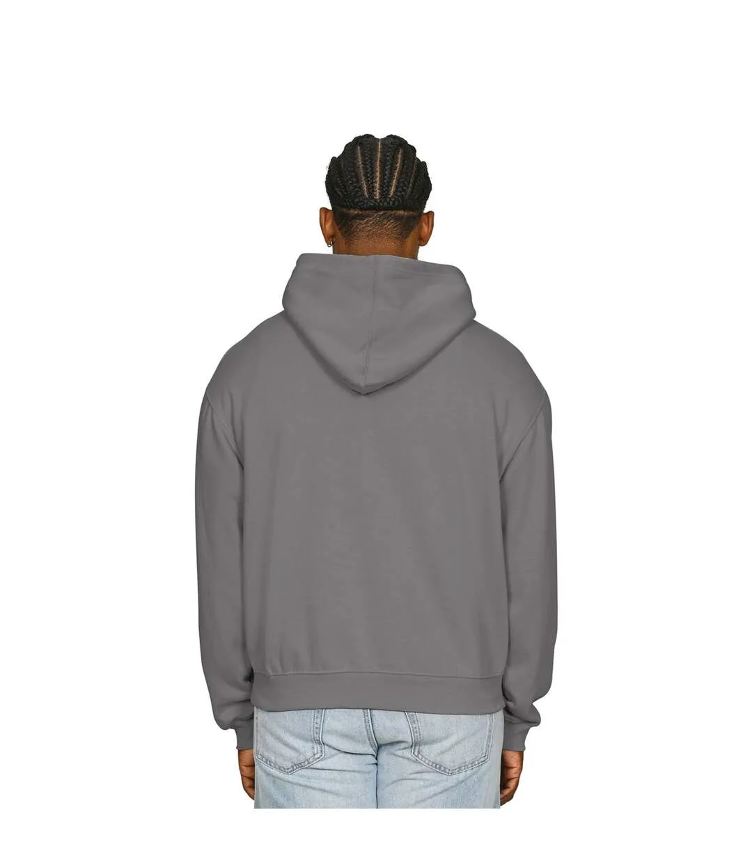 Mens Boxy Ringspun Cotton Oversized Hoodie Charcoal Casual Classics-2
