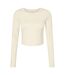 Womens/ladies micro-rib long-sleeved t-shirt solid natural Bella + Canvas