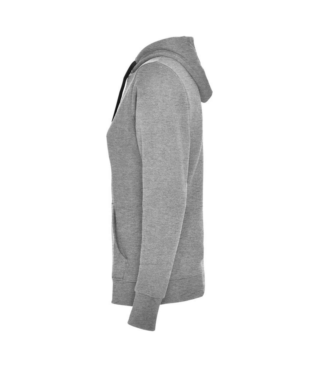 Sweat à capuche urban femme gris chiné / noir Roly