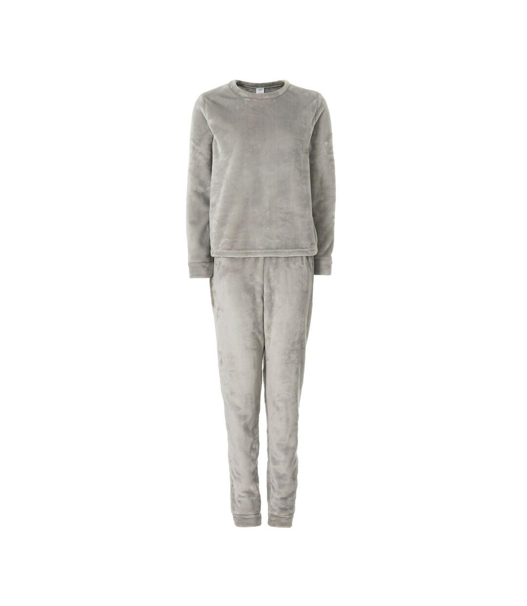 Ladies Warm Fleece Pyjama Sets with Long Sleeves | Loungewear Tops & Bottoms-1