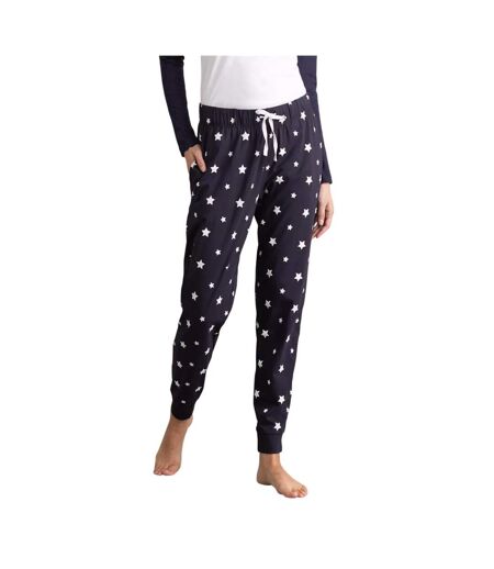Bas De Pyjama Femme Bleu Marine Blanc SF Women