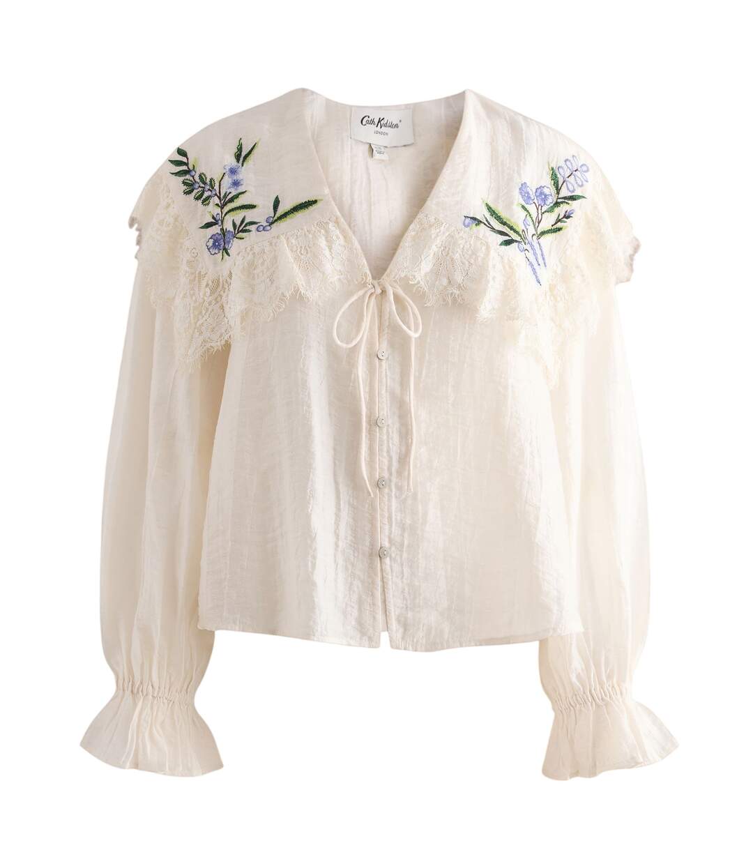 Blouse Motif/style Broderie Florale Femme Blanc Cath Kidston-1