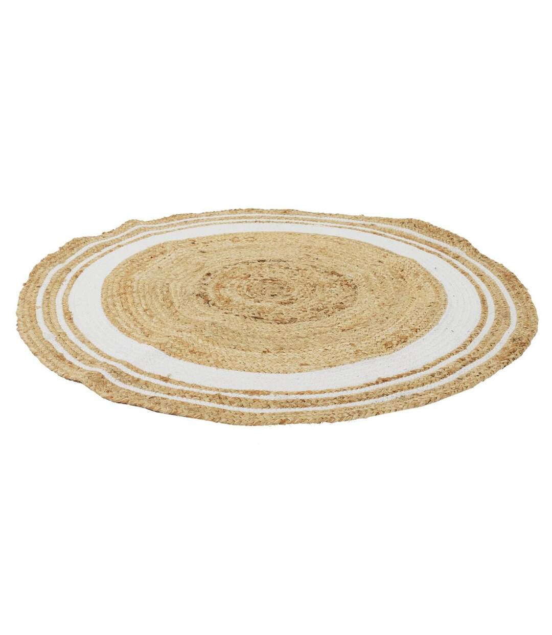 Tapis Rond Déco en Jute Limo 90cm Blanc-2