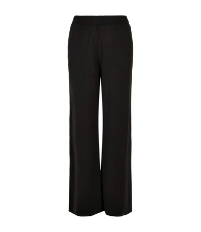 Womens/ladies Modal Wide Leg Yoga Pants Black Urban Classics
