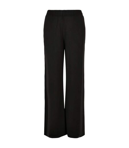 Womens/ladies Modal Wide Leg Yoga Pants Black Urban Classics