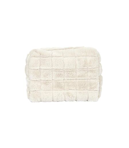 Trousse de Toilette Imitation Fourrure Fluffy 18cm Crème