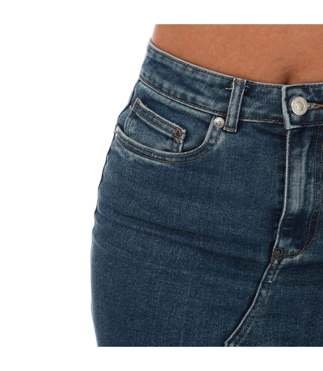 Jupe Mi-longue Siri Femme Bleu Denim Only-4
