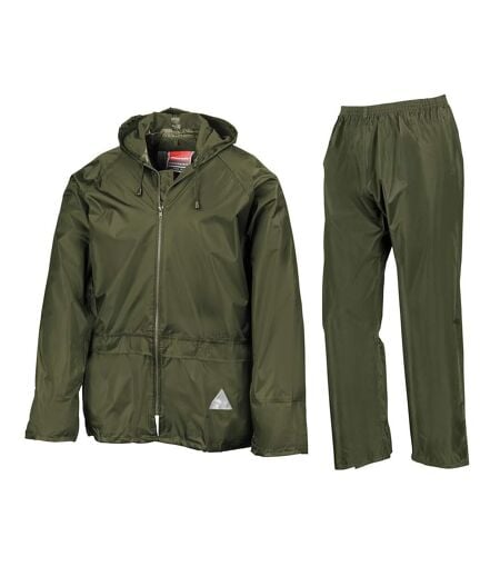 Mens Waterproof Jacket And Trousers Set Olive Result