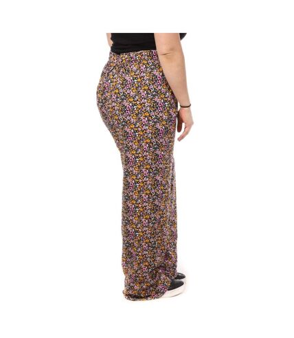 Pantalon Noir/Rose/Orange à Motifs Femme Vero Moda Curve Easy Hw Wide - 42