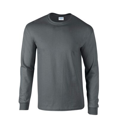 Gildan Unisex Adult Ultra Plain Cotton Long-Sleeved T-Shirt (Charcoal) - UTPC6430