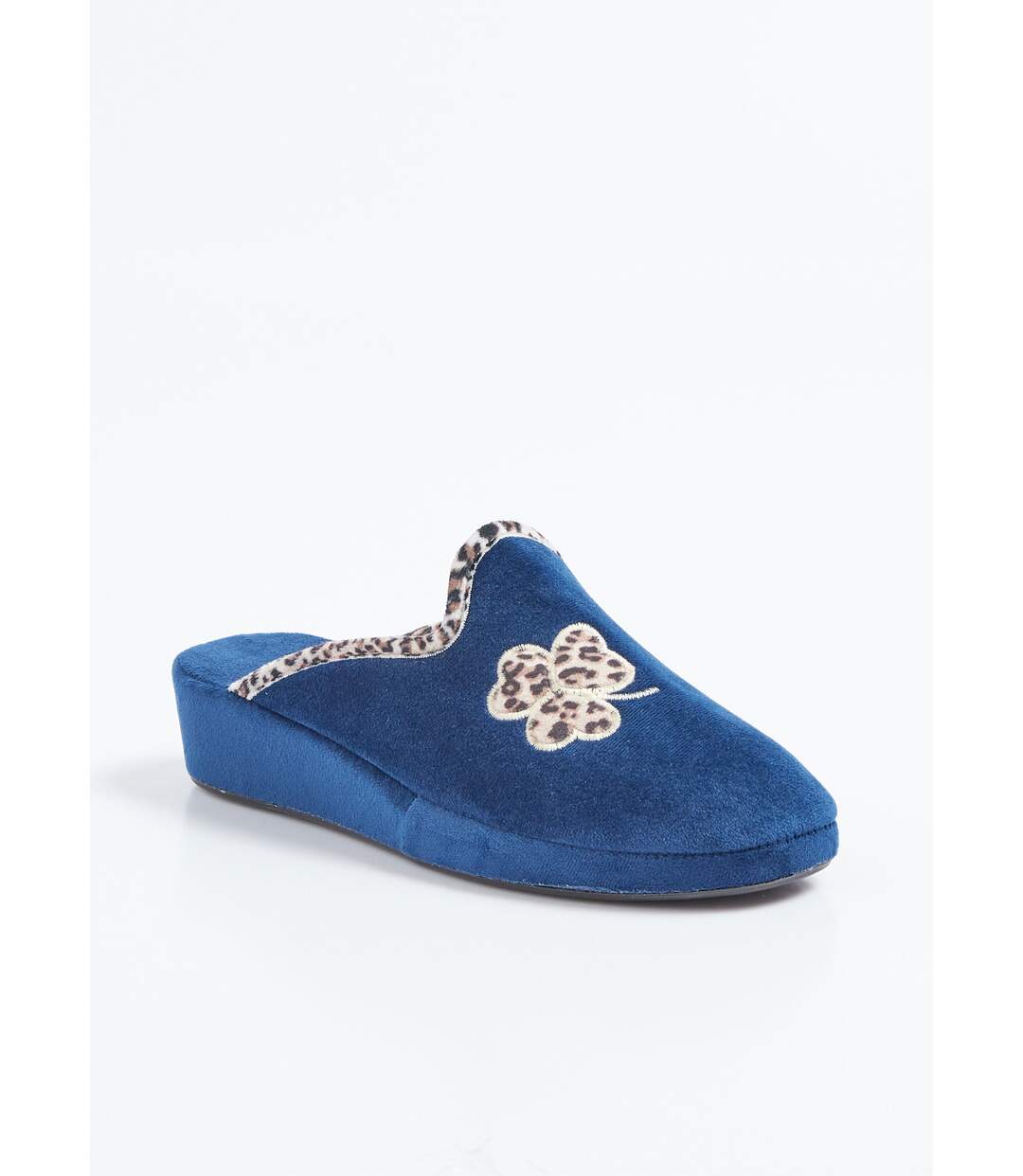 Chaussons mules largeur confort textile velouté-1