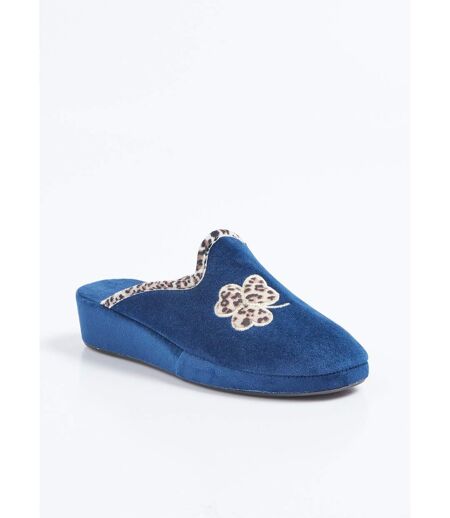 Chaussons mules largeur confort textile velouté