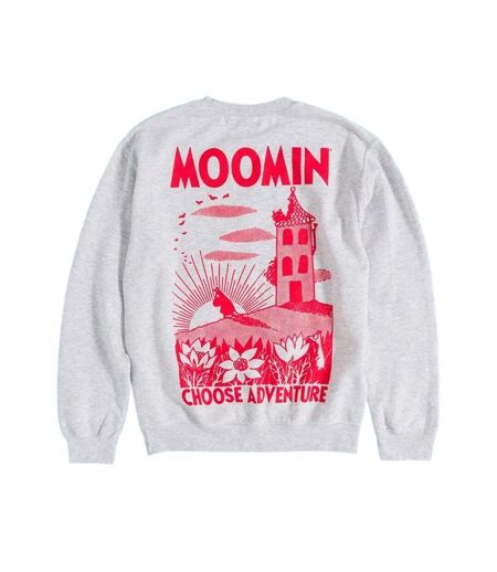 Unisex Adult Adventure Back Print Sweatshirt Grey Moomin
